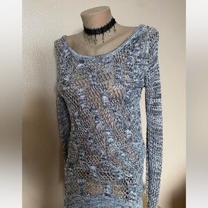 Grey Knit Sweater with Criss Cross Back Detail 2014 Tumblr Grunge Vibes